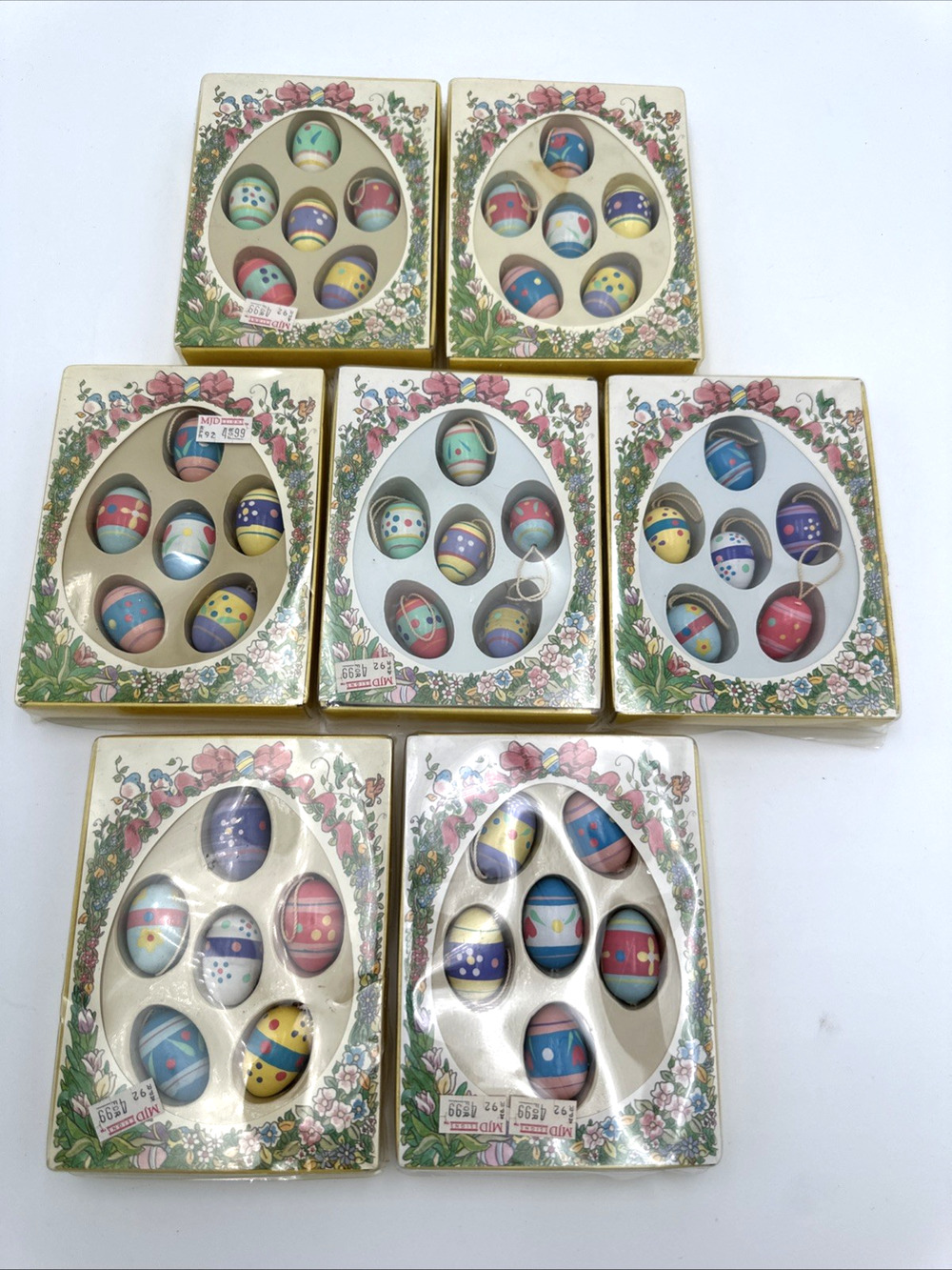 Lot Of 7 Boxes Vintage Mini Kitchy Easter Holiday Tree Ornaments Michael’s